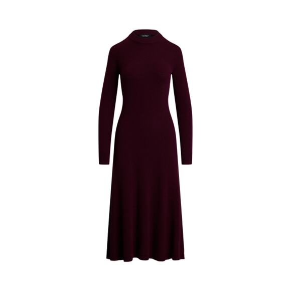 Ralph Lauren Wool-Blend Purple Long-Sleeve Sweater Dress Size XS - Picture 1 of 5